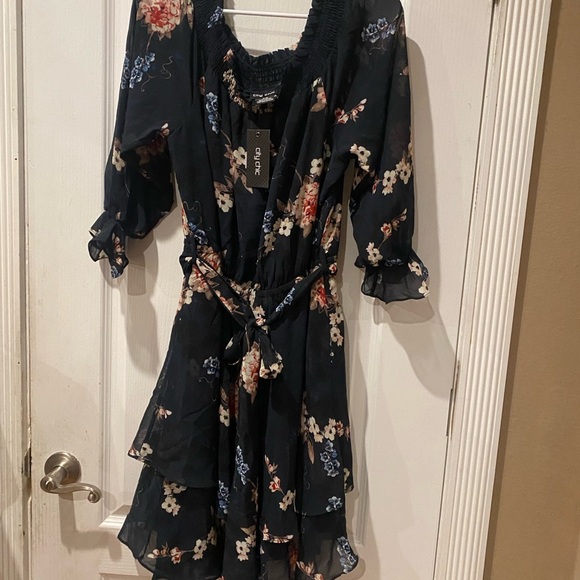 CITY CHIC Navy Dress size Small/16 Odette Bluebell - Picture 8 of 11